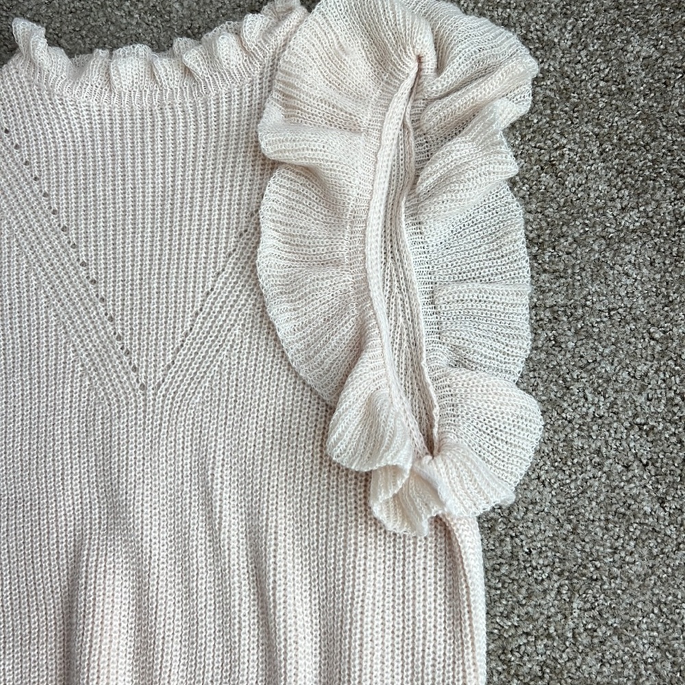 Cream Ruffle Sweater Top - Picture 2 of 4